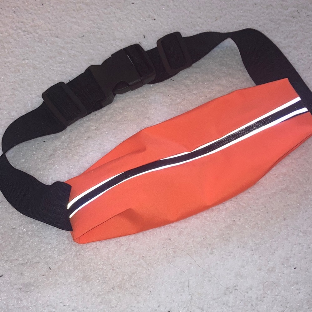 Orange Fitness Adjustable Waterproof Zipper Fanny Belt New Without Tags